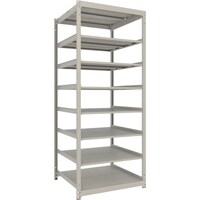 トラスコ中山 TRUSCO スチールラック 薄板ラック(棚板分割タイプ、耐荷重100Kg)900×875×H2100 8段単体 ネオグレー UL7398 1台
