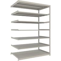 トラスコ中山 TRUSCO スチールラック 薄板ラック(棚板分割タイプ、耐荷重100Kg)1500×875×H2400 7段連結 ネオグレー UL8597B 1台
