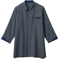 サーウ゛ォ サンペックス シャツ ショップコート 七分袖 飲食店 ユニフォーム グレー LL AD0601B3LL 1着