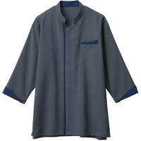 サーウ゛ォ サンペックス シャツ ショップコート 七分袖 飲食店 ユニフォーム グレー SS AD0601B3SS 1着