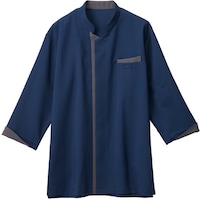 サーウ゛ォ サンペックス シャツ ショップコート 七分袖 飲食店 ユニフォーム ネイビー L AD0601K3L 1着