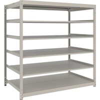 トラスコ中山 TRUSCO スチールラック 薄板ラック(棚板分割タイプ、耐荷重100Kg)1800×595×H1500 6段単体 ネオグレー UL5666 1台