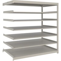 トラスコ中山 TRUSCO スチールラック 薄板ラック(棚板分割タイプ、耐荷重100Kg)1800×595×H1500 7段連結 ネオグレー UL5667B 1台