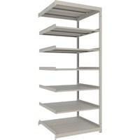 トラスコ中山 TRUSCO スチールラック 薄板ラック(棚板分割タイプ、耐荷重100Kg)900×595×H2100 7段連結 ネオグレー UL7367B 1台