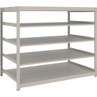 トラスコ中山 TRUSCO スチールラック 薄板ラック(棚板分割タイプ、耐荷重100Kg)1800×595×H1200 5段単体 ネオグレー UL4665 1台