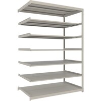 トラスコ中山 TRUSCO スチールラック 薄板ラック(棚板分割タイプ、耐荷重100Kg)1800×595×H2400 7段連結 ネオグレー UL8667B 1台