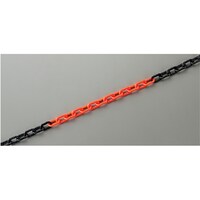 日本緑十字社 緑十字 プラスチックチェーン 蛍光オレンジ/黒 長さ10m 線径6mmΦ ポリエチレン 284214 1本