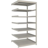 トラスコ中山 TRUSCO スチールラック 薄板ラック(棚板分割タイプ、耐荷重100Kg)1200×595×H1800 7段連結 ネオグレー UL6467B 1台