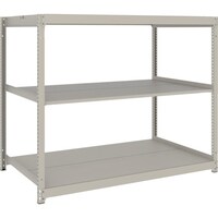 トラスコ中山 TRUSCO スチールラック 薄板ラック(棚板分割タイプ、耐荷重100Kg)1500×875×H1500 3段単体 ネオグレー UL5593 1台