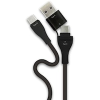 エアージェイ airJ ふわふわケーブル2IN1CtoA変換アダプター付き2Mブラック CCJCA2MBK 1個