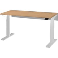 アイリスチトセ IRIS 電動昇降デスク DSDRシリーズ W1200XD700XH607ー1257 天板:ホワイト フレーム:オーク DSDRH127PWO 1台