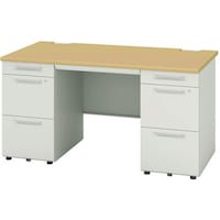 アイリスチトセ IRIS 両袖机 SSDH デスク W1400 ナチュラル SSDH147WN 1台