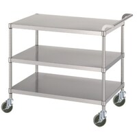 シンコー シンコー ステンレスワゴン(SUS304) 天地3段タイプ φ100ウレタン車 750×600×800 MN037560U100 1台