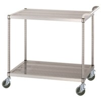 シンコー シンコー ステンレスワゴン(SUS304)天地2段タイプ パンチング棚 φ100ウレタン車 750×450×800 PMN027545U100 1台