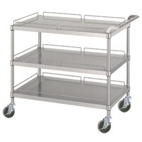 シンコー シンコー ステンレスワゴン 天地3段タイプ(SUS304・ガード付) φ100ウレタン車 900×450×800 MN309045U100 1台