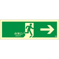 エルティーアイ アルファフラッシュ 非常用標識 高輝度蓄光式誘導標識 ステッカータイプ C級認定品(HP042号) 消防認定品 非常口→ SNシリーズ 120mm×360mm 厚さ0.3mm SN801 1枚
