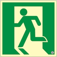 エルティーアイ アルファフラッシュ 非常用標識 高輝度蓄光式誘導標識 ステッカータイプ C級認定品(HP042号) 消防認定品 SNシリーズ 200mm×200mm 厚さ0.3mm SN815 1枚