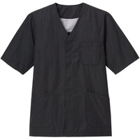 サーウ゛ォ サンペックス 調理衣 半袖 衿なし 飲食店 厨房 ブラック S TP391B9S 1着