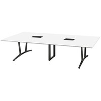 NAIKI ミーティングテーブル(舟底配線付 アドコード ADC型/天板:ホワイト 脚部:ブラック/W3200×D1200 ADC3212AKHBBH 1台
