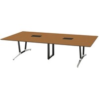 NAIKI ミーティングテーブル(舟底配線付 アドコード ADC型/天板:ミディアムウォールナット 脚部:ポリッシュ/W3200×D1200 ADC3212AKHPBMW 1台