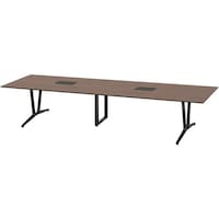 NAIKI ミーティングテーブル(舟底配線付 アドコード ADC型/天板:ショコラアッシュ 脚部:ブラック/W3600×D900 ADC3609AKHBBCA 1台