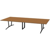 NAIKI ミーティングテーブル(舟底) アドコード ADC型/天板:ミディアムウォールナット 脚部:ブラック/W3600×D1200 ADC3612AKBBMW 1台