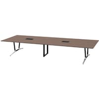 NAIKI ミーティングテーブル(舟底配線付 アドコード ADC型/天板:ショコラアッシュ 脚部:ポリッシュ/W4200×D1200 ADC4212AKHPBCA 1台