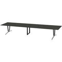 NAIKI ミーティングテーブル(舟底配線付 アドコード ADC型/天板:ブラック 脚部:ポリッシュ/W4200×D900 ADC4209AKHPBBT 1台