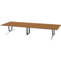 NAIKI ミーティングテーブル(舟底) アドコード ADC型/天板:ミディアムウォールナット 脚部:ポリッシュ/W4200×D1200 ADC4212AKPBMW 1台