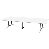 NAIKI ミーティングテーブル(舟底) アドコード ADC型/天板:ホワイト 脚部:ポリッシュ/W3600×D1200 ADC3612AKPBH 1台