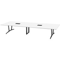 NAIKI ミーティングテーブル(舟底配線付 アドコード ADC型/天板:ホワイト 脚部:ブラック/W4200×D1200 ADC4212AKHBBH 1台