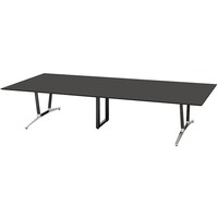 NAIKI ミーティングテーブル(舟底) アドコード ADC型/天板:ブラック 脚部:ポリッシュ/W3600×D1200 ADC3612AKPBBT 1台