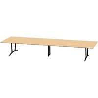 NAIKI ミーティングテーブル(舟底) アドコード ADC型/天板:シルクウッド 脚部:ブラック/W4800×D1500 ADC4815AKBBS 1台