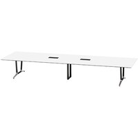NAIKI ミーティングテーブル(舟底配線付 アドコード ADC型/天板:ホワイト 脚部:ポリッシュ/W4800×D1500 ADC4815AKHPBH 1台