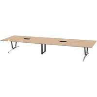 NAIKI ミーティングテーブル(舟底配線付 アドコード ADC型/天板:サンドオーク 脚部:ポリッシュ/W4800×D1200 ADC4812AKHPBSO 1台