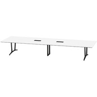 NAIKI ミーティングテーブル(舟底配線付 アドコード ADC型/天板:ホワイト 脚部:ブラック/W4800×D1500 ADC4815AKHBBH 1台