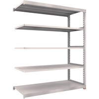 トラスコ中山 TRUSCO スチールラック M5型中量棚 1800X721XH2100 5段 連結 免震樹脂ベース付 ネオグレー ネオグレー M57675BSFC 1台