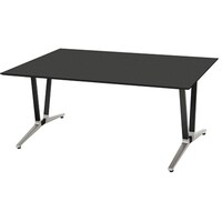 NAIKI ミーティングテーブル(舟底) アドコード ADC型/天板:ブラック 脚部:ポリッシュ/W1800×D900 ADC1809AKPBBT 1台