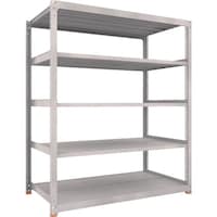 トラスコ中山 TRUSCO スチールラック M5型中量棚 1800X921XH2100 5段 単体 免震樹脂ベース付 ネオグレー ネオグレー M57695SFC 1台