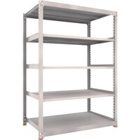トラスコ中山 TRUSCO スチールラック M5型中量棚 1500X921XH2100 5段 単体 免震樹脂ベース付 ネオグレー ネオグレー M57595SFC 1台
