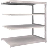 トラスコ中山 TRUSCO スチールラック M5型中量棚 1200X921XH2400 4段 連結 免震樹脂ベース付 ネオグレー ネオグレー M58494BSFC 1台