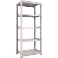 トラスコ中山 TRUSCO スチールラック M5型中量棚 900X571XH2100 5段 単体 免震樹脂ベース付 ネオグレー ネオグレー M57365SFC 1台