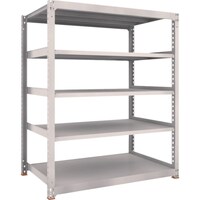 トラスコ中山 TRUSCO スチールラック M5型中量棚 900×571×H1800 5段 単体 免震樹脂ベース付 ネオグレー ネオグレー M56365SFC 1台