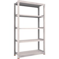 トラスコ中山 TRUSCO スチールラック M5型中量棚 1200X471XH2100 5段 単体 免震樹脂ベース付 ネオグレー ネオグレー M57455SFC 1台