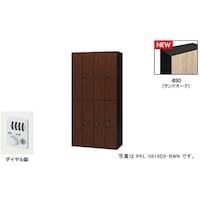NAIKI パーソナルロッカー(8人用) ポッケ PKL型/扉:サンドオーク 本体:ブラック/W900×D450×H1800 PKL0918D8BSO 1台