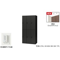 NAIKI パーソナルロッカー(6人用) ポッケ PKL型/扉:ショコラアッシュ 本体:クリアーホワイト/W900×D450×H1800 PKL0918DR6WCA 1台