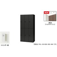 NAIKI パーソナルロッカー(6人用) ポッケ PKL型/扉:ショコラアッシュ 本体:クリアーホワイト/W900×D450×H1800 PKL09186WCA 1台