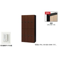 NAIKI パーソナルロッカー(8人用) ポッケ PKL型/扉:サンドオーク 本体:ブラック/W900×D450×H1800 PKL0918DR8BSO 1台
