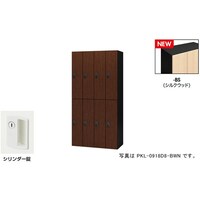 NAIKI パーソナルロッカー(8人用) ポッケ PKL型/扉:シルクウッド 本体:ブラック/W900×D450×H1800 PKL09188BS 1台