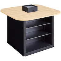 NAIKI キャビネットカウンター スクエアタイプ CF型/脚:ブラック 天板:シルクウッド/W1400×D1400 CFH1414WPBBS 1台